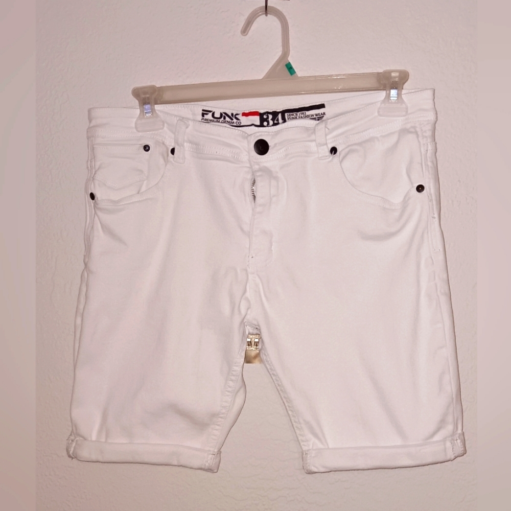 FUNK Premium denim company white denim shorts